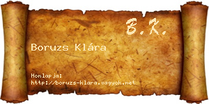 Boruzs Klára névjegykártya