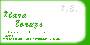 klara boruzs business card