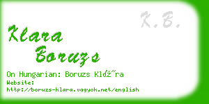 klara boruzs business card